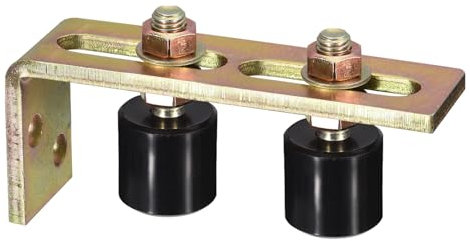 sourcing map Guía de Rodillo para Puerta Ajustable Rodillo de Nylon para Puerta Corredera de 1-5/8 con Soporte en Forma de L para Puerta Corredera en Color Negro