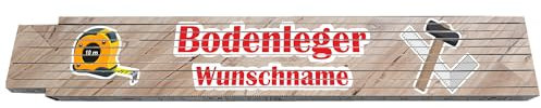 2m Zollstock - Bodenleger - mit Wunschname - Text - Spruch - individuell personalisiert - Glieder-Maßstab - Meterstab bedruckt - für Männer Opa Papa Vatertag Wunschtext Weihnachten Baustelle