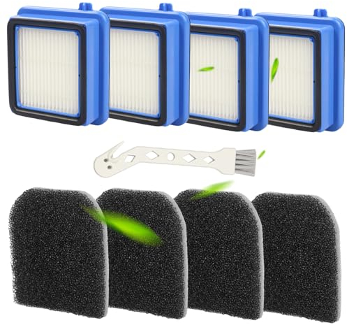 Galerie SV 4 Stück QX7 Filter Zubehör Set für AEG ASKW1 QX6 QX7 QX8-2 Staubsauger Ersatzteile mit 4 Vormotorfilter/ 4 Hygienefilter Waschbar/1 Reinigungsbürste