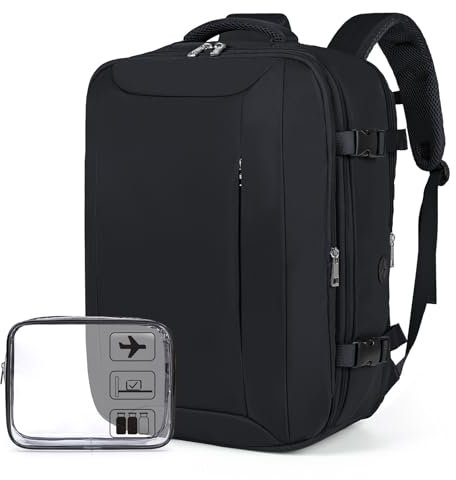 Xkdoai for Easyjet Cabin Bag 45x36x20, Travel Backpack with TSA Approved Clear Bag, Carry-ons Cabin Backpack for Travelling Underseat Cabin Bag Laptop Backpacks Luggage Set
