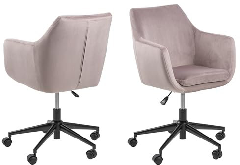 möbelando Schreibtischstuhl >Nora< in Dusty Rose, Polyester, Stahl - 58x91x58cm (BxHxT)