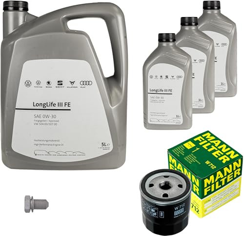 Inspektionspaket Wartungspaket Filterset mit 8 L 0W-30 Motoröl LongLife 3 FE, Ölfilter Ölablassschraube