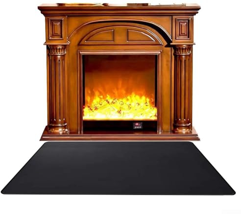 Kaminmatte Feuerfeste Matte, schwer entflammbare Auflage Fiberglas HerdArea Teppich Matte Glutschutzmatte für den Innenbereich Kamin Herd Schutz (A)
