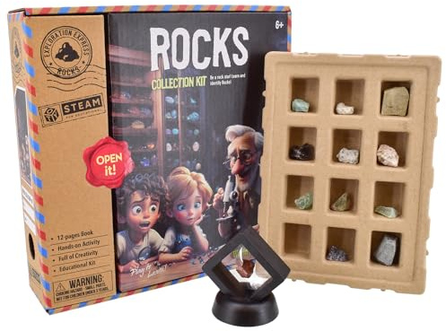 World of Science Collection Kits | Educational STEAM Science Sets (Rock Collection)