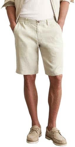 Marc O'Polo Herren Leinenshorts Knielang leicht, Beige (Gray Silk), 38