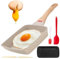 GOMETY Poele Omelette Japonaise 19x16 cm, Poêle à Omelette Japonaise Antiadhésive avec Poignée Amovible, Tamagoyaki Poêle Rectangulaire Compatible Tous Feux, Four et Lave-Vaisselle