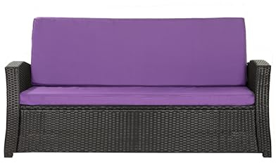 Setgarden® Bankauflage Polyrattan Gartenbank Sitzauflage, Bequeme Sitzauflagen für Gartenbänke – perfekte Auflagen für Ihr Gartensofa oder Ihre Hollywoodschaukel (Dunkelviolett, 110x60x50 cm)
