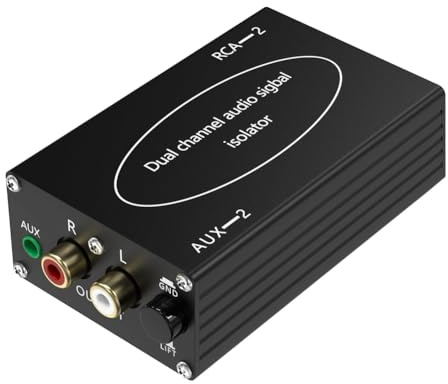 Kznifmk Audio Isolator 2 Noise Reduction Filter Audio Eliminator, Noise Isolator Filer for Home Theater Audio Stereo Black