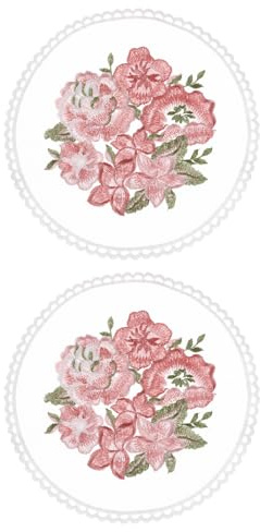 QUARKZMAN 2 Stück Retro Spitzen Tischsets, französische Häkeldeckchen runde bestickte Hohle Tassen Vasen Tischmatte für Esstisch Küche Party 20x20cm, Weiß