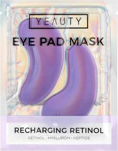 YEAUTY RECHARGING RETINOL EYE PADS - superweiche Augenpads mit Anti-Aging-Serum - reduziert feine Linien und Fältchen -glättet die Haut der Augenpartie - intensive Feuchtigkeit (Packung mit 5)