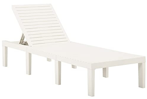 Snsowed Sonnenliege Kunststoff Weiß, Gartenliege, Liegestuhl, Sonnenstuhl, Sonneninsel Outdoor, Liegen, Gartenmöbel, Bäderliege, Relaxliege - 315826