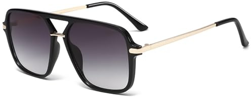 CIKJUK Retro Sonnenbrille für Damen Herren 70er Jahre Eckig Gläser Pilotenbrille Vintage Brille UV400 Schutz