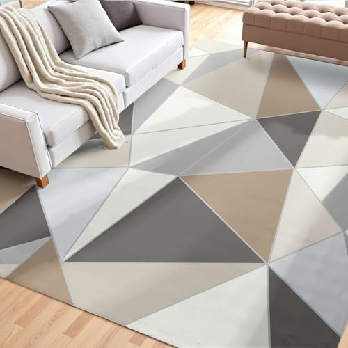 VEVOR Area Rug, 5 x 7 ft Large Washable Rug, Non-Slip and Tear-Resistant Soft Carpet, Pet & Child Friendly Modern Area Rugs, Indoor Mat for Bedroom, Living Room, Kids Room, Entryway, Charcoal Gray