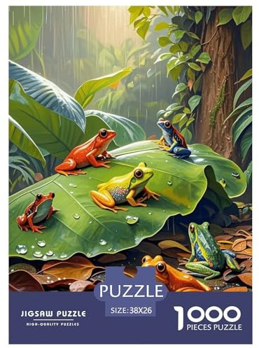 1000 Teile Froschs Puzzle Für Erwachsene Und Kinder Herausforderung Spiel Bunte Frösche Puzzle Aus Karton Wohndekoration Geschenk Zum Geburtstag 38x26cm/1000pcs