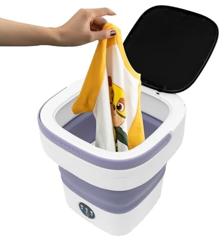 Mini lavatrice pieghevole da 12 l, piccola lavatrice da campeggio, portatile, mini lavatrice elettrica per dormitori (viola)