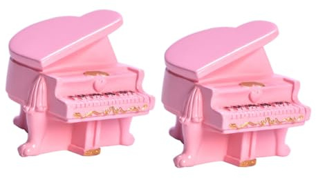 TOYANDONA 2 Stück Miniatur Klavier Modell aus Resin Detailreiche Mini Haus Dekoration DIY Miniatur Piano Ornament Sicher und Langlebig für Puppenhaus Zubehör und Sammler