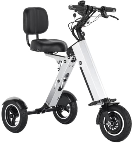 Kcolic 3-Wheel Adult Mobility Scooter with Seat, Lightweight Electric Tricycle with Removable Battery, Reverse Function and Key Switch for Commuting and Travel 10in,36V7.8A 250W