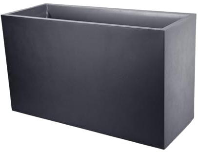 mgc24 Blumenkasten rechteckig hoch 99,5 x 39,5 x 60 cm 116 L Pflanzkübel in Basaltoptik anthrazit grau wetterfest, leicht & robust für Garten, Terrasse & Balkon