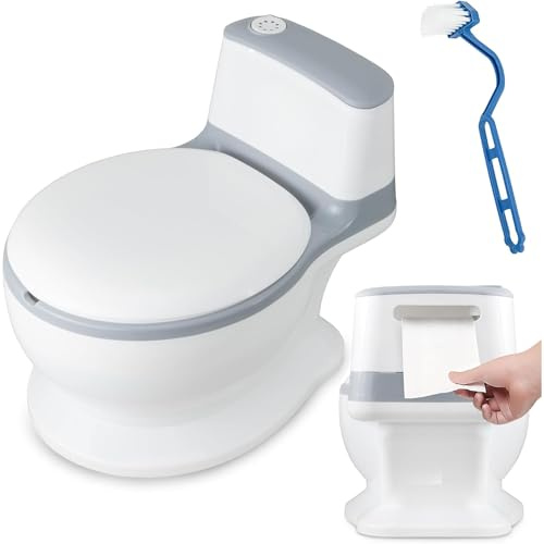 Kindertöpfchen im WC-Design – Kinder Toilette mit Toilettenpapierhalter – Töpfchen für Kinder ab 2 Jahren, Potty Training Toilette für Babys
