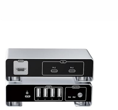 MNMIOIO Switch KVM USB-C a DP 8K 60Hz 4K 144Hz Switch KVM Thunderbolt di tipo C con controller(With HDMI Cable)
