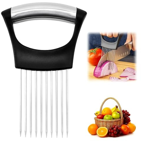 Stainless Steel Onion Slicer Holder, Multi Vegetable Cutter for Onion, Tomato & Potato (1 PCS)