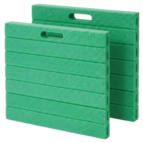 Relaxdays Kniekissen, 2er Set, Garten, Werkstatt, Yoga, Schaumstoff, grün | Tragegriffe, HxBxT: 3 x 35 x 30 cm, Kniehilfe
