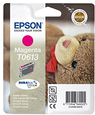 Epson Einzelpack magenta T0613 Tintenpatrone für Drucker (Magenta, Epson Stylus D68 Photo Edition, D88, D88 + DX3800, DX3850, DX4200, DX4800, DX4850, Tintenstrahl)