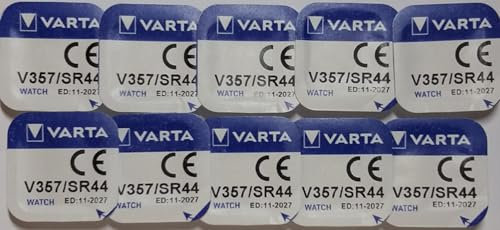 VARTA lot de 10 piles boutons sR44 v357/228/280-62/d357H/357/sR44W/sR44P/v27