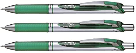 Pentel 3 Stück Gel-Tintenroller Energel BL77, grün