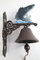 Clever-Deko Gartenglocke Wandglocke Fisch Angler Gusseisen Eisen Eisenglocke Metallglocke Schiffsglocke Antik rustikal braun