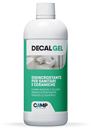 Camp DECAL Gel, Detergente disincrostante anticalcare in formula gel, Azione igienizzante, Sbiancante, Per sanitari e ceramiche