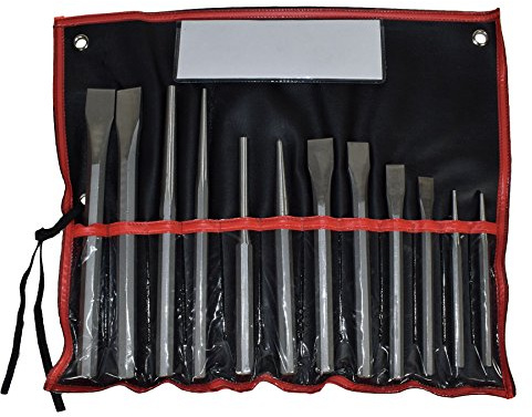 AB Tools Heavy Duty Industrial Steel Cold Chisel Pin Punch Centre Punch Set 12pc