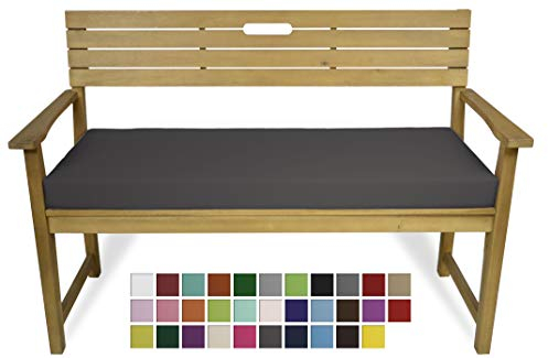 Rollmayer Bankkissen Bankauflage Sitzkissen Bankpolster Auflage für Bänke in Haus und Garten Kollektion Vivid, 1 Stück (Dunkel Grafit 61, 140x50x8cm)