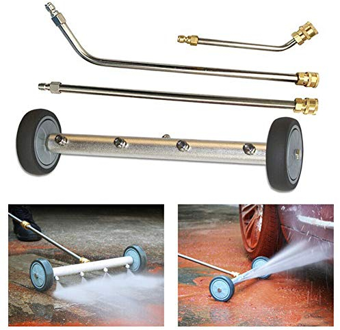 Pressure Washer, Pressure Washer Undercarriage Cleaner,Pressure Washer Accessories Stainless Steel Water Broom Portable 4 Spray Nozzle With Extenion Wands Undercarriage Cleaner