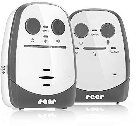 Reer Cosmo Babyphone vom Erfinder des Babyphone, mit Nachtlicht, Vibrations-Alarm und Gegensprechfunktion, weiß, 600m Reichweite, 50150