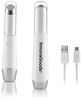 InnovaGoods® Elektrisches Augenmassagegerät, Anti-Falten- und Anti-Aging-Augenmassagegerät, Augensackmassagegerät, Massagegerät für dunkle Augenringe mit Phototherapie, Thermotherapie.