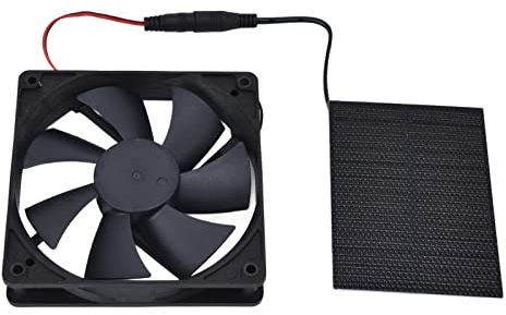Ventilateur de Panneau Solaire, Petit Ventilateur D'extraction Alimenté Par Panneau Solaire 3W 5V pour Poulailler, Serres, Hangars, Maisons pour Animaux de Compagnie, Camping, Extérieur, étanche