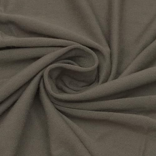 STOFFKONTOR Viskose Stretch Jersey Stoff - Meterware, Farbe Taupe - Öko-Tex Standard 100 - zum Nähen von Bekleidung und Dekorationen