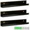 MetFun Lot de 3 étagères murales flottantes pour disques vinyles en acrylique, 30,5 cm, noir pour rangement de disques vinyle, bibliothèque flottante pour chambre d'enfant (noir)