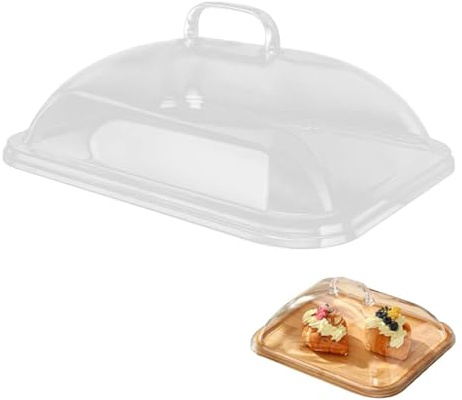 Clear Microwave Cover for Food, Acrylic Microwave Splatter Cover Food Cover Rectangle Shape Transparent Plate Lids for Food Splatter Home Plate Covers Microwave Food Cover for Kitchen(L)