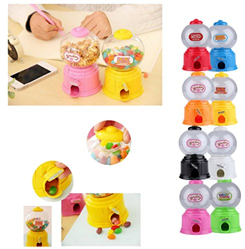 Lckiioy Cute Sweets Mini Candy Machine Bubble Gumball Dispenser Coin Bank Kids Toy Multicolor random,About 14.5 x 8.7cm