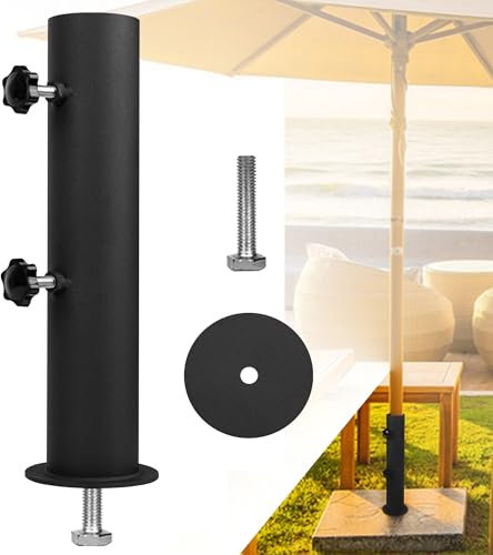 Wdwlbsm 1 tubo de soporte para paraguas de granito, soporte de tubo de sombrilla de mesa, base de paraguas de piedra resistente, soporte de poste de bandera de mármol, soporte de base de piezas de