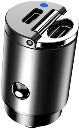 MMOBIEL Dual USB C Car Charger Adapter – 45W Cigarette Lighter USB Fast Charging – Ultra Compact Car Phone Charger – USB Charging Compatible with iPhone 16 15 14 13 Pro Max, Samsung S25 S24 S23 S22