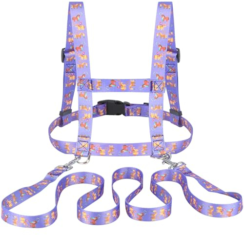 Pferdeleine Kinder Lila Pferdegeschirr für Kinder zum Spielen Pferdeleine für Jungen Mädchen Rollenspiel Skifahren