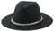 SOYNIA Fedora Trilby Filzhut Hut Hüte Für Damen Fedora Gefilzt Herrenhut Panama Lässig Vintage Western Cowboy Kette Breite Krempe 52–54 cm (Kinder) Schwarz
