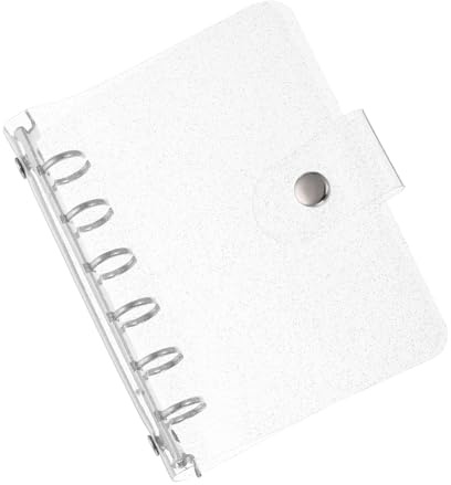 PATIKIL A7 Klare Binderabdeckung, weiche PVC-Bling-Loose-Leaf-Binder-Schutzhülle mit Druckknopfverschluss für DIY-Meeting-Notizbuch-Ordner, klar
