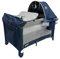 Priori Baby Halley Cuna Colecho Bebé Convertible 2 en 1 - Regulable Altura, con Cambiador, Toldo Ajustable, Juguetes, Organizador Lateral, Ruedas Freno y Malla Ventilación (Azul)