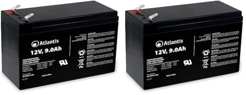 Atlantis batteria piombo 12v 9 ah ermetica (VRLA), adatta per UPS Gruppi di Continuità, Videosorveglianza, Sistemi di allarme, mobilità elettrica, giocattoli, attacco faston F2 6,3mm, A03-BAT12-9.0A