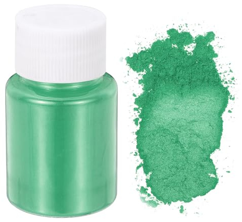 sourcing map 10g/0.35oz Cosmetic Grade Mica Powder, 600 Mesh Mica Powder Natural Resin Epoxy Pigment Powders for Casting Resin, Candle Dye, DIY Nail Polish and Lip Gloss, Dark Grass Green
