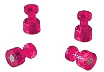 FRANKEN Memohalter, Hochwertige Magnete für Büro, Haushalt, Werkstatt, ideal für Whiteboards, Kühlschrank, Plantafeln oder Schaukästen, 18 x 11 mm, 4 Stück, Pink, HMH1807